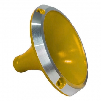 Corneta Cone Curto Rosca Bocal Alumínio Amarela HL 14-25 Som