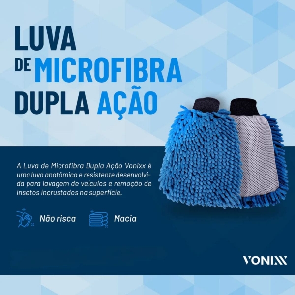 Luva Microfibra + Shampoo Automotivo 500ml V-floc Vonixx