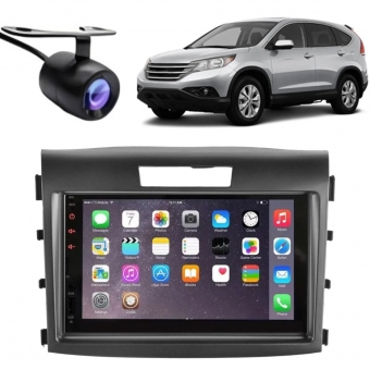 Central Multimídia 2 Din Mp5 Honda CRV Câmera Moldura Tela PT