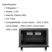 Central Multimídia 2 Din Mp5 Corsa Hatch Câmera Moldura Tela