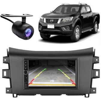 Central Multimídia 2 Din Mp5 Nissan Frontier Câmera Moldura PT