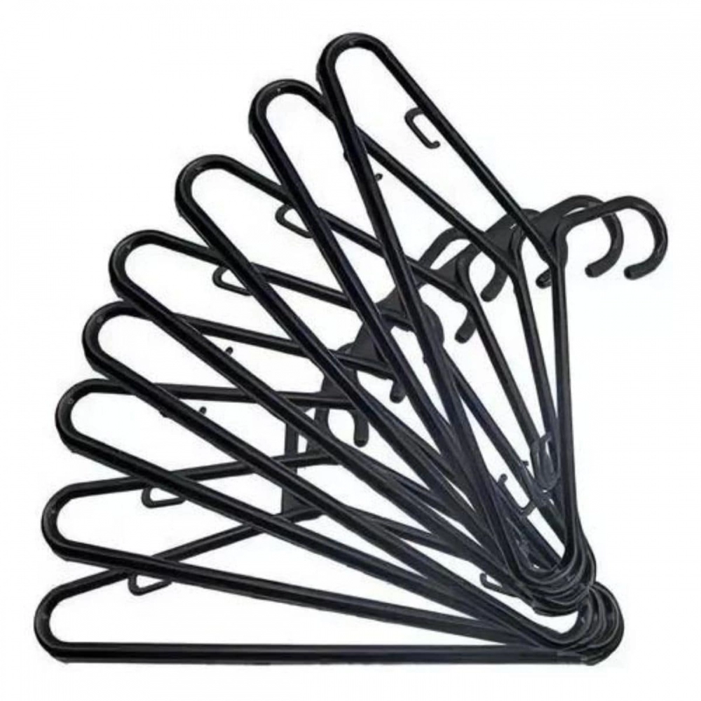 Kit 100 Cabides Preto 8mm Adulto Reforçado Para Roupas