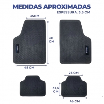 Tapete Universal Para Linha Ford Emborrachado Carro 4 Peças