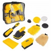 Kit Lavagem Automotiva 10 Peças Escova Luva Esponja Completo
