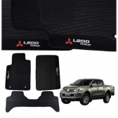 Tapete De Borracha Mitsubishi L200 Triton 2005 Em Diante 3 Peças