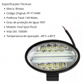 Farol de Milha Oval Led 144W Automotivo Briwax FF-Y1144W