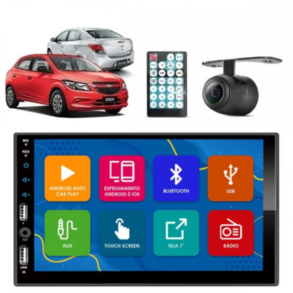 Mp5 Android Carplay Onix Joy Plus 2020/21 Moldura + Câmera