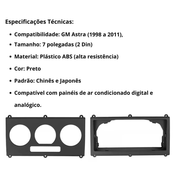 Central Multimídia Carplay Android Astra Moldura + Câmera Ar ANL/DIG