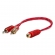 50 Cabos Y Rca 2 Macho 1 Femea Cristal Matte Vermelho