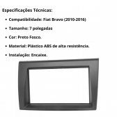 Central Multimídia 2 Din Mp5 Fiat Bravo Câmera Moldura Tela PT