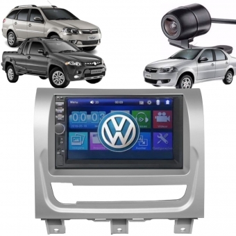 Central Multimídia 2 Din Mp5 Strada Working 2013/20 Câmera Moldura Prata