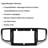 Multimidia Carplay Android 9p 2+32Gb Quadcore Amarok Gps Bt