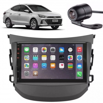 Central Multimídia 2 Din Mp5 HB20 Câmera Moldura Tela