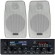 Kit Par Caixa Som Ambiente Resistente a Água 140w + Receiver