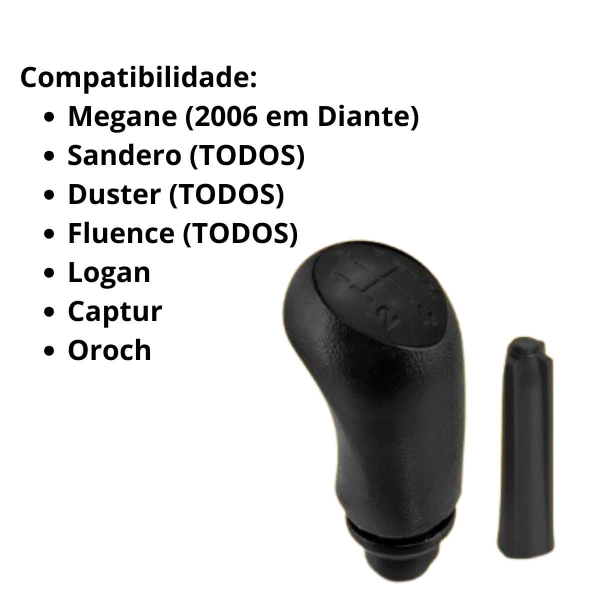 Manopla de Cambio Logan Sandero Megane Duster Oroch Captur