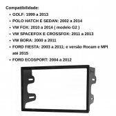 Central Multimídia 2 Din Mp5 Fiesta Câmera Moldura Tela