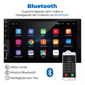 Central Multimídia Mp5 2Din Gol Parati Saveiro G4 Camera Tel