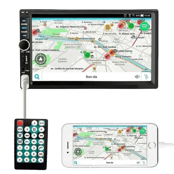 Central Multimídia 2 Din Mp5 Fiat Palio G1 Câmera Moldura