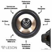 kit 2 Subwoofer 12Pol 250w Rms 4 Ohms Som Alto Falante Automotivo