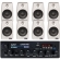 Kit Amplificador 600w Pro Som Ambiente + 8 Caixas Parede Branca