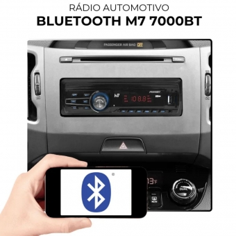 Rádio Automotivo Bluetooth Mp3 Fm Usb Sd Som 7000bt M7 Preto