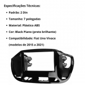 Central Multimídia Carplay Android Uno Vivace Moldura + Câmera BP