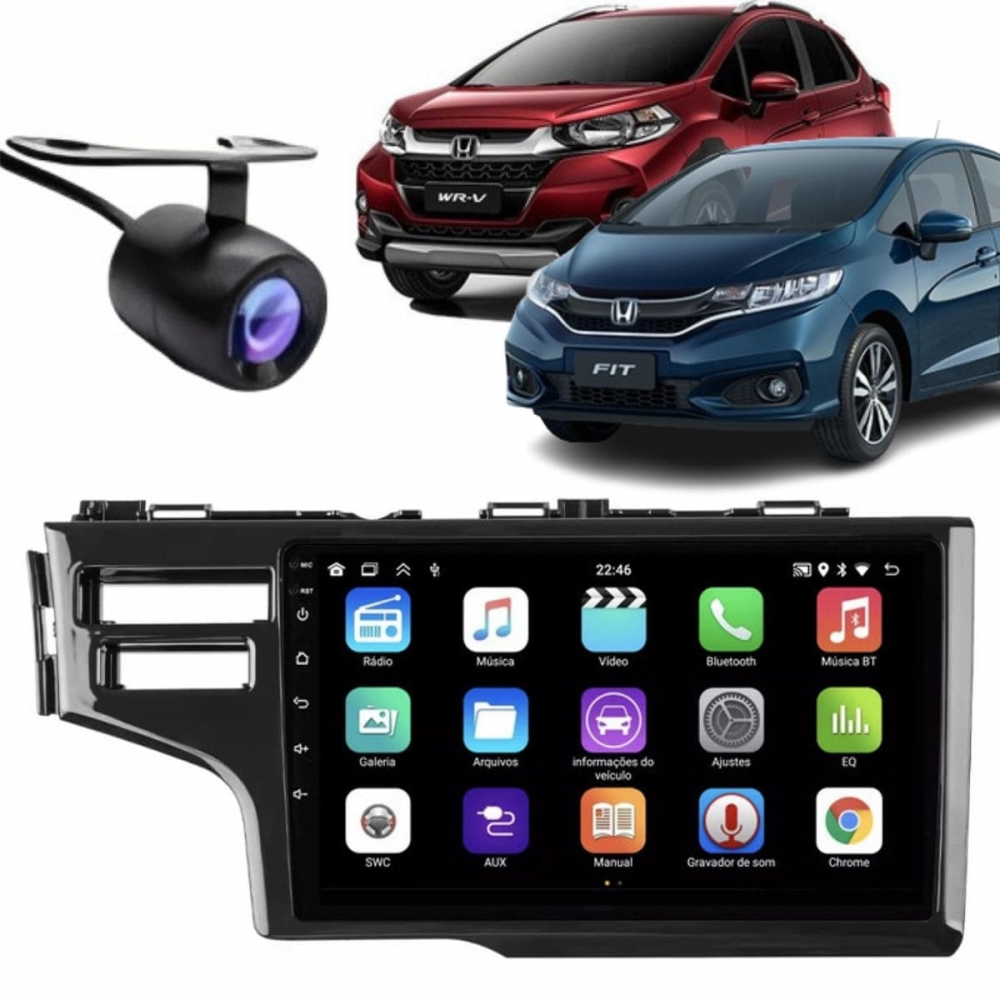 Central Multimídia Android 2 Din Honda WRV Moldura 9
