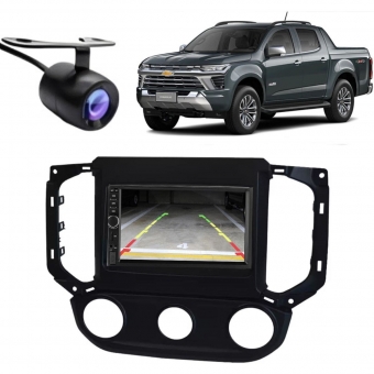 Central Multimídia 2 Din Mp5 GM S10 Câmera Moldura BP