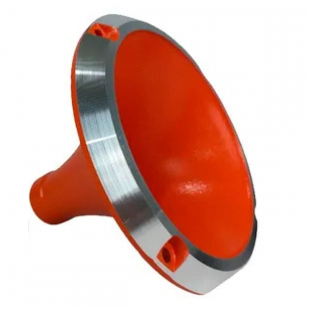 Corneta Cone Curto Rosca Bocal Alumínio Laranja HL 11-25 Som
