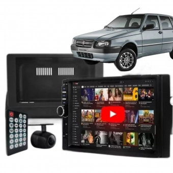 Kit Central Multimidia Dvd 2 Din Mp5 Fiat Uno Mille Fiorino