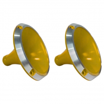 Kit 2 Corneta Cone Curto Rosca Bocal Alumínio Amarelo 14-25 Som