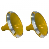 Kit 2 Corneta Cone Curto Rosca Bocal Alumínio Amarelo 14-25 Som