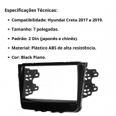 Central Multimídia 2 Din Mp5 Hyundai Creta Câmera Moldura Tela BP