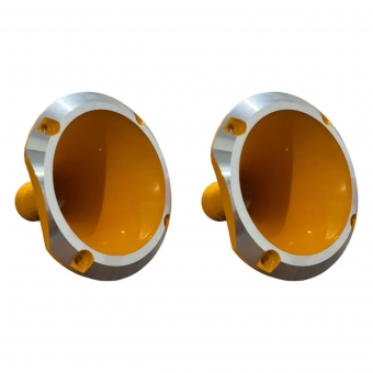 Kit 2 Corneta Cone Curto Rosca Bocal Alumínio Amarela 11-25 Som