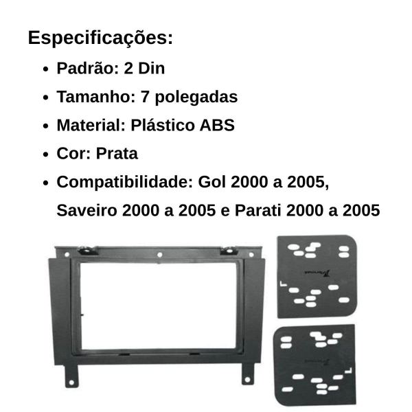 Central Multimídia Carplay Android Saveiro G3 Moldura + Câmera Preto