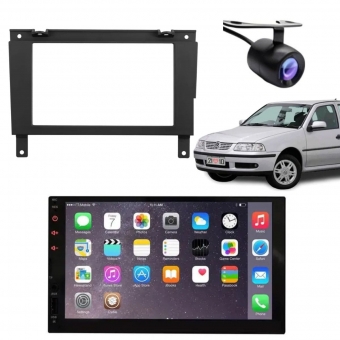 Central Multimídia 2 Din Mp5 Gol G3 Câmera Moldura Tela PT