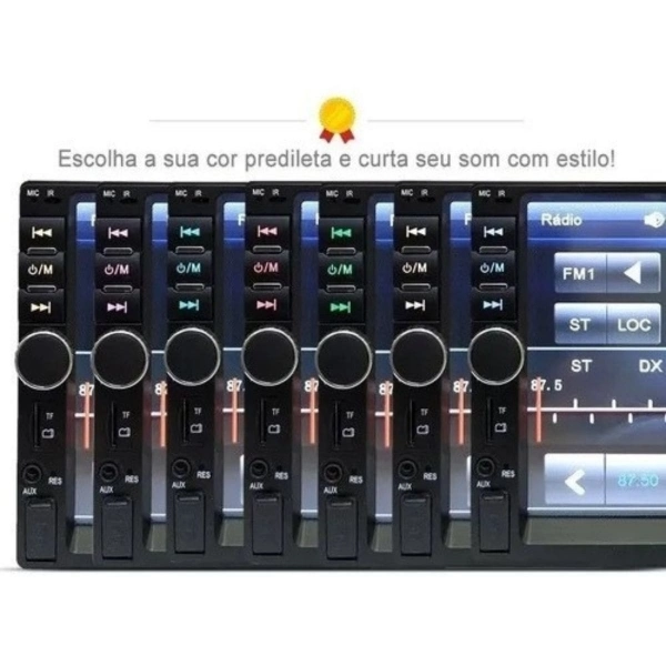 Central Multimídia 2 Din Mp5 Fiat Siena Câmera Moldura