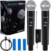 Par Microfones Sem Fio LS302 PK 2.4 Duplo Recarregavel Leson