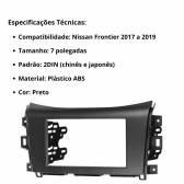 Central Multimidia Android Auto Nissan Frontier Moldura + Câm Preto