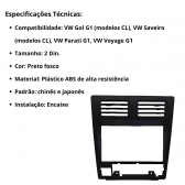 Central Multimídia 2 Din Mp5 Gol G1 CL Câmera Moldura Tela
