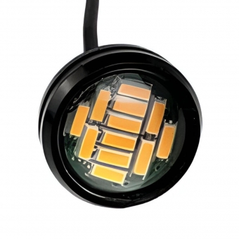 Mini Led 22mm Grade Camionete Luz  Amarelo Ambar Olho Águia