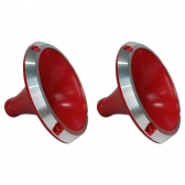 Kit 2 Corneta Cone Curto Rosca Bocal Alumínio Vermelho 14-25 Som
