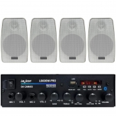 Kit 4 Caixas Som Ambiente Resistente a Água 140w + Receiver