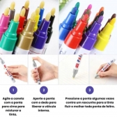Caneta Tinta Óleo Permanente Prova Dagua Tenis Pneu Tecido - Preto