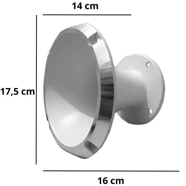 Kit 2 Corneta Cone Curto Rosca Bocal Alumínio Branca 14-50 Som