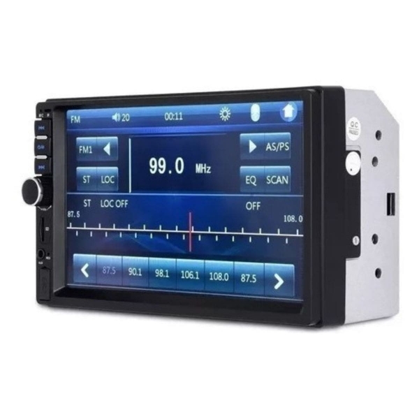 Central Multimídia 2 Din Mp5 Fiat Siena Câmera Moldura Prata