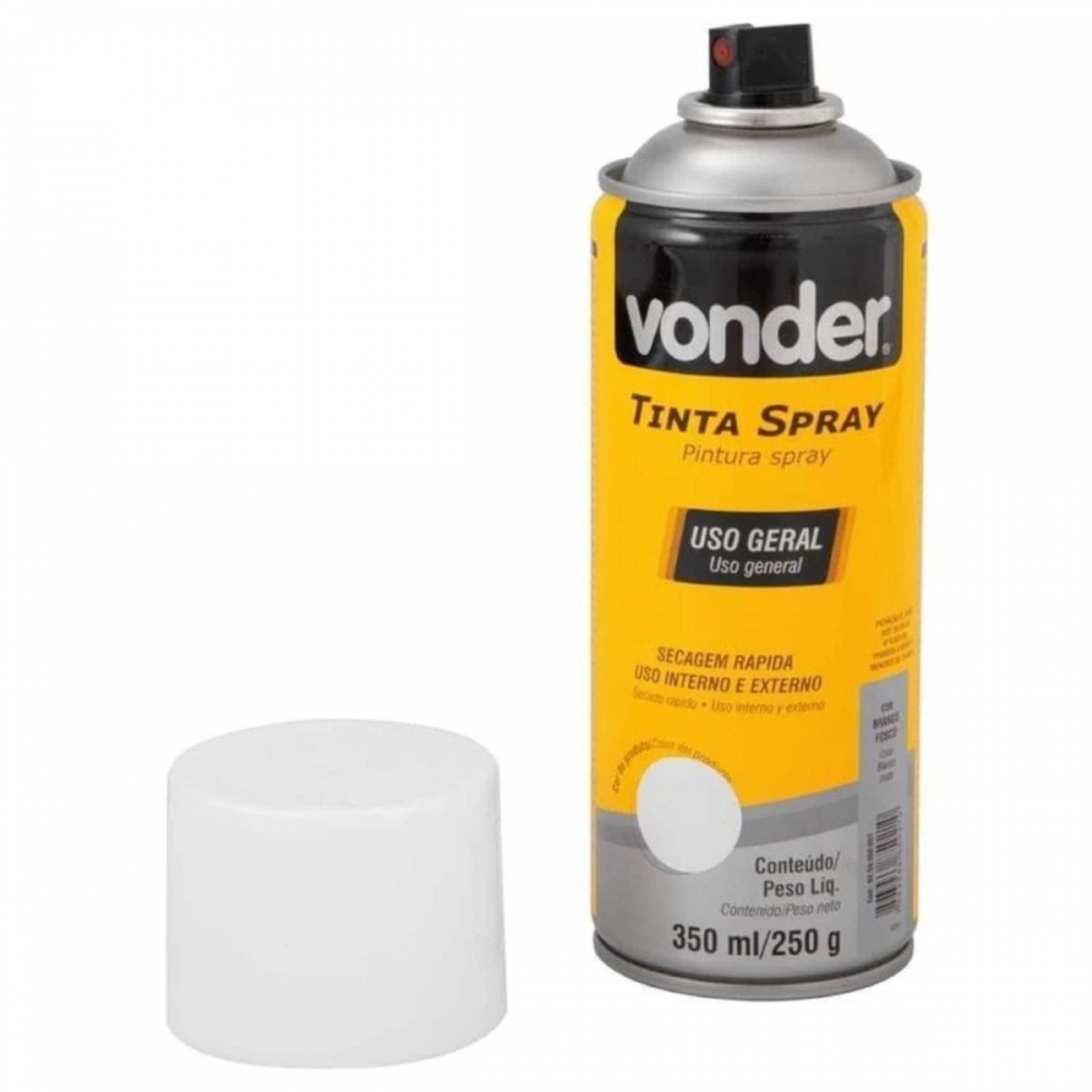 Tinta Spray Branco Fosco 350ml Uso Geral Vonder Pintura