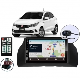 Central Multimídia Carplay Android Fiat Argo Moldura + Câmera