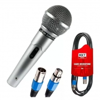 Microfone Profissional LeSon Mc200 Prata Festa Evento Prateado