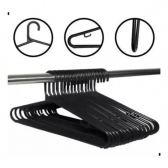 Kit 100 Cabides Preto 8mm Adulto Reforçado Para Roupas